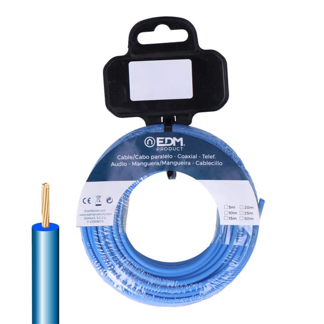 EDM - Flexible Kabeltrommel, 4mm, blau, 15m, halogenfrei 28490