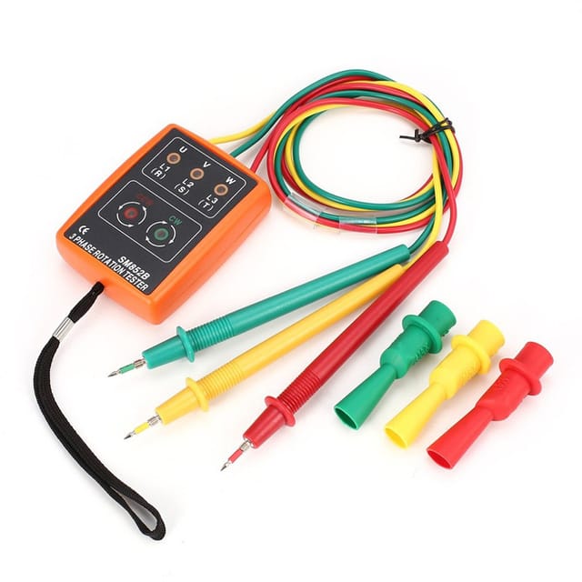 Digitaler Phasenfolgemesser, Wechselstrommesser, dreiphasiger Phasenfolgemesser SM852B. Lieferung ohne Stecker und Batterie, 85 x 64 x 23 mm - Ahlsen