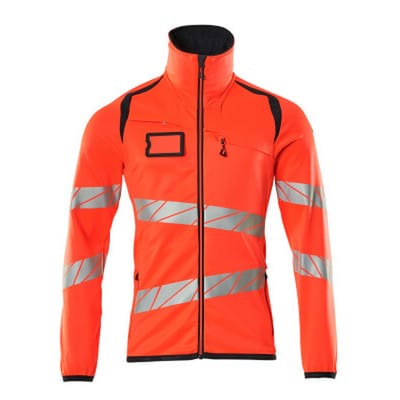 Fleecepullover mit Reißverschluss 19103 Gr. m hi-vis rot/schwarzblau - Mascot