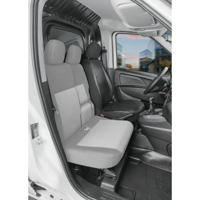 Passform Sitzbezug aus Kunstleder kompatibel mit Fiat Doblo (263), Einzelsitz Fahrer Armlehne innen