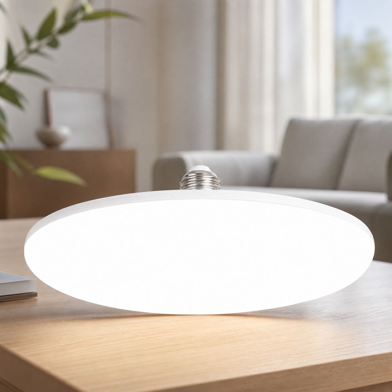 E27 60w Weiße Led-lampe Mit Untertassenform, Transluzentes Polycarbonat, Farbwiedergabeindex (cri) 98, Wasser- Und Staubdicht, Breiter Abstrahlwinkel, Leistungsstarke Und Stabile Beleuchtung