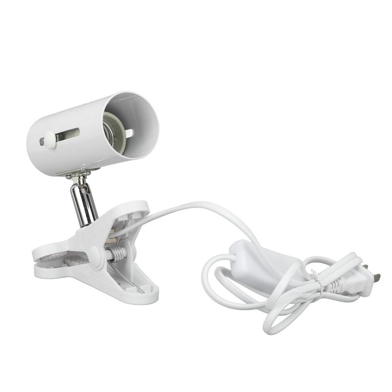 E27 Reptilienlampenfassung Mit Klemme, 360° Drehbare Uvb/uva-lampe, Schalter, Hitzebeständige Keramik, Weiß, Leuchtmittel Nicht Enthalten