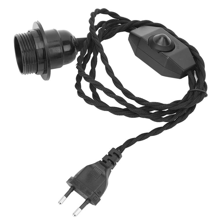E27-fassung Mit 1,8 M Kabel Und Dimmschalter, Robuste Kunststoff-lampenfassung Mit Vde-stecker, Einfache Installation