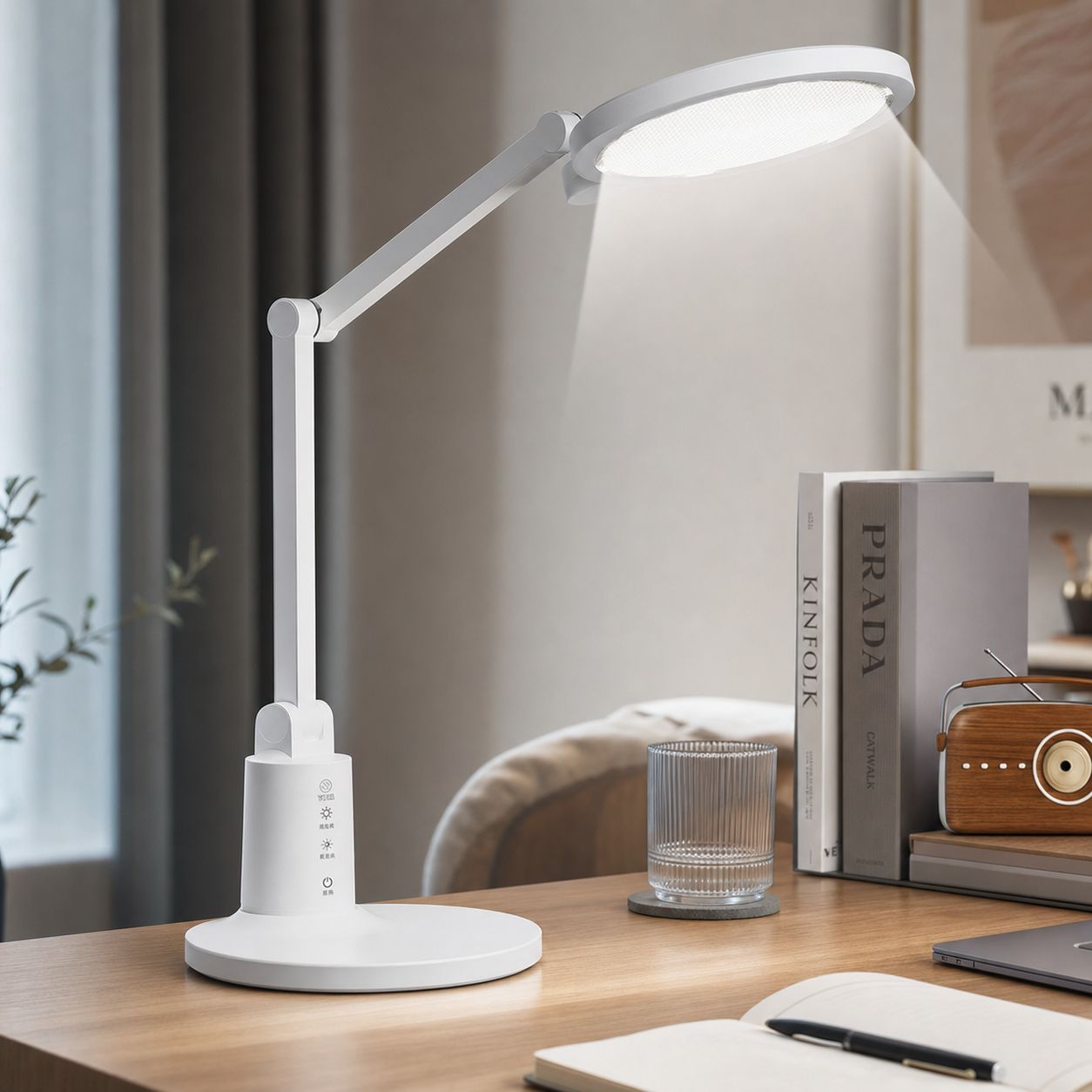 Wiederaufladbare Led-schülerlampe, Augenschutz Ra≥95, 3 Farbtemperaturen, 4 Helligkeitsstufen, Typ-c, Modell Xh6000