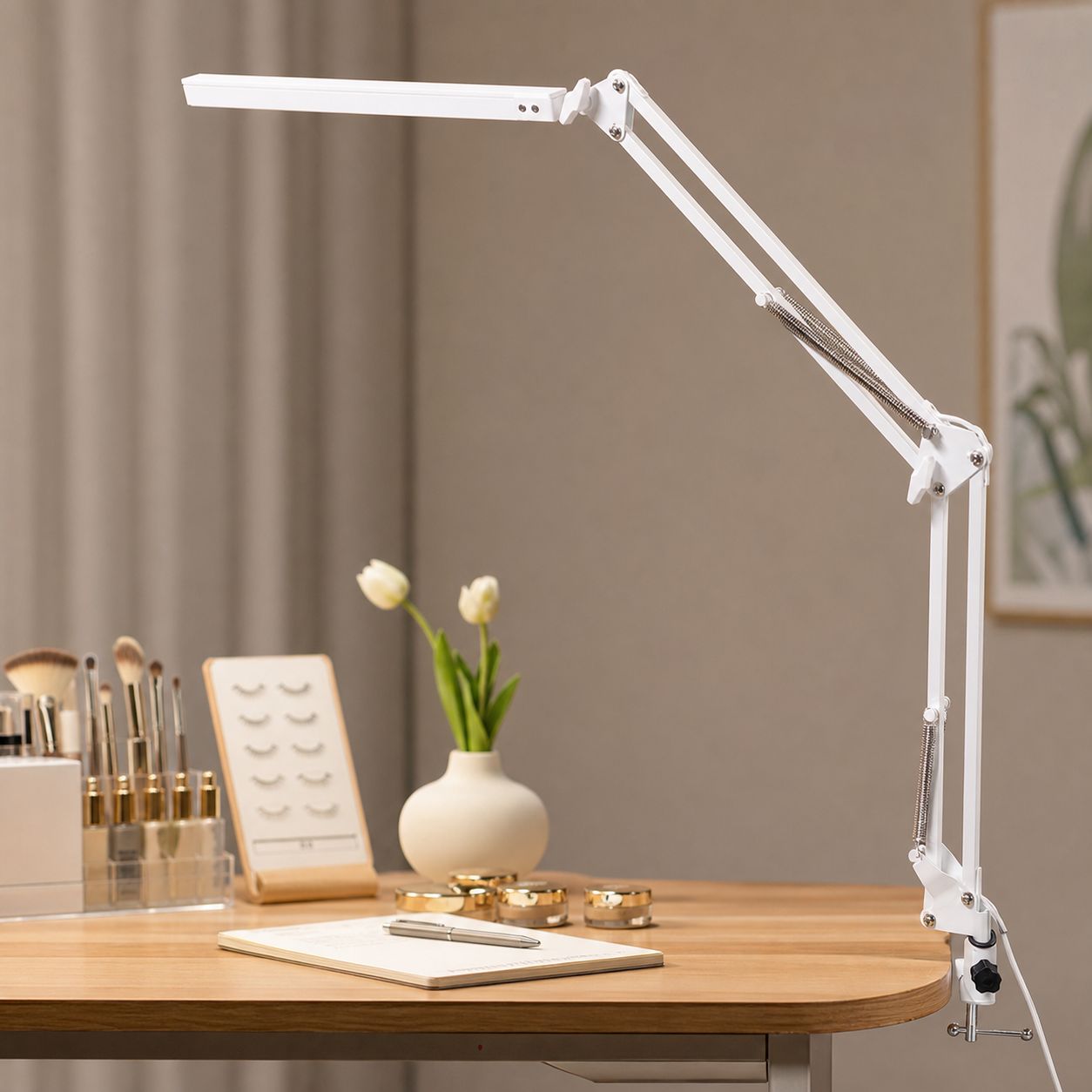 Led-schreibtischlampe Mit Klemmbefestigung, Klappbarem Gelenkarm, Einstellbarer Helligkeit Und Farbtemperatur, Sanftem, Blendfreiem Licht, Ideal Zum Lesen