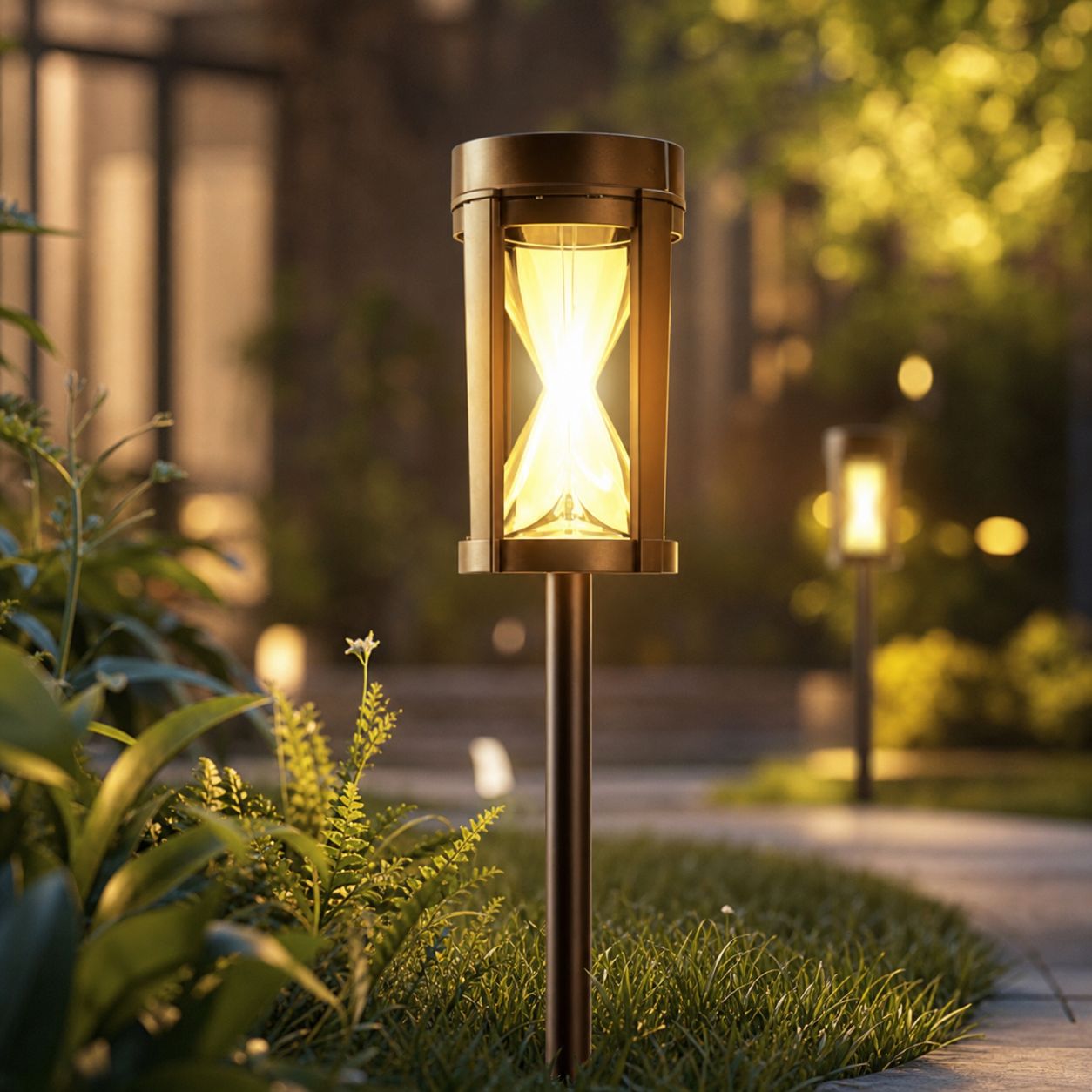2300k Led-solar-gartenleuchte, Wasserdichtes Abs-gehäuse, Kabellose Installation, Warmes, Sanftes Licht, Modell Ly-601 A/b