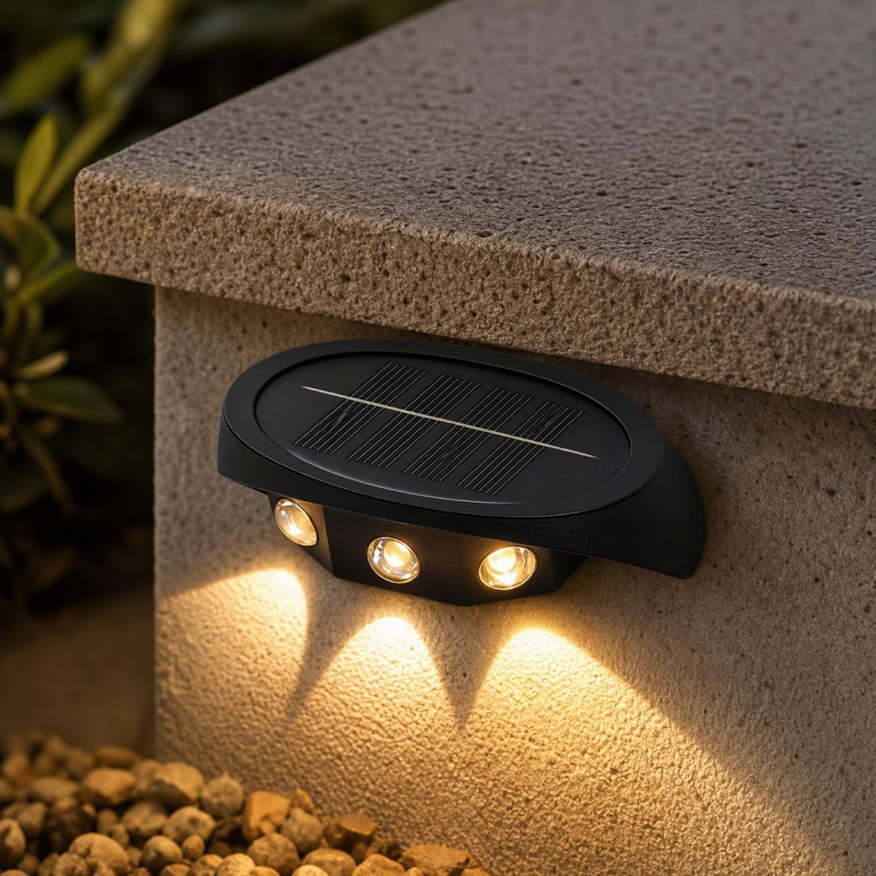 Solarbetriebene Led-treppenleuchte, Warmweiß, 9,5 Cm, Wasserdicht, 2er-pack Für Garten, Terrasse, Hof, Automatische Außenbeleuchtung
