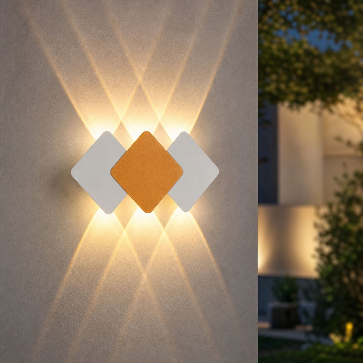 Wasserdichte Led-wandleuchte Aus Aluminium, Geometrisches Design Mit Nach Oben Und Unten Gerichteter Beleuchtung, Ideal Für Gärten, Wohn- Und Schlafzimmer.