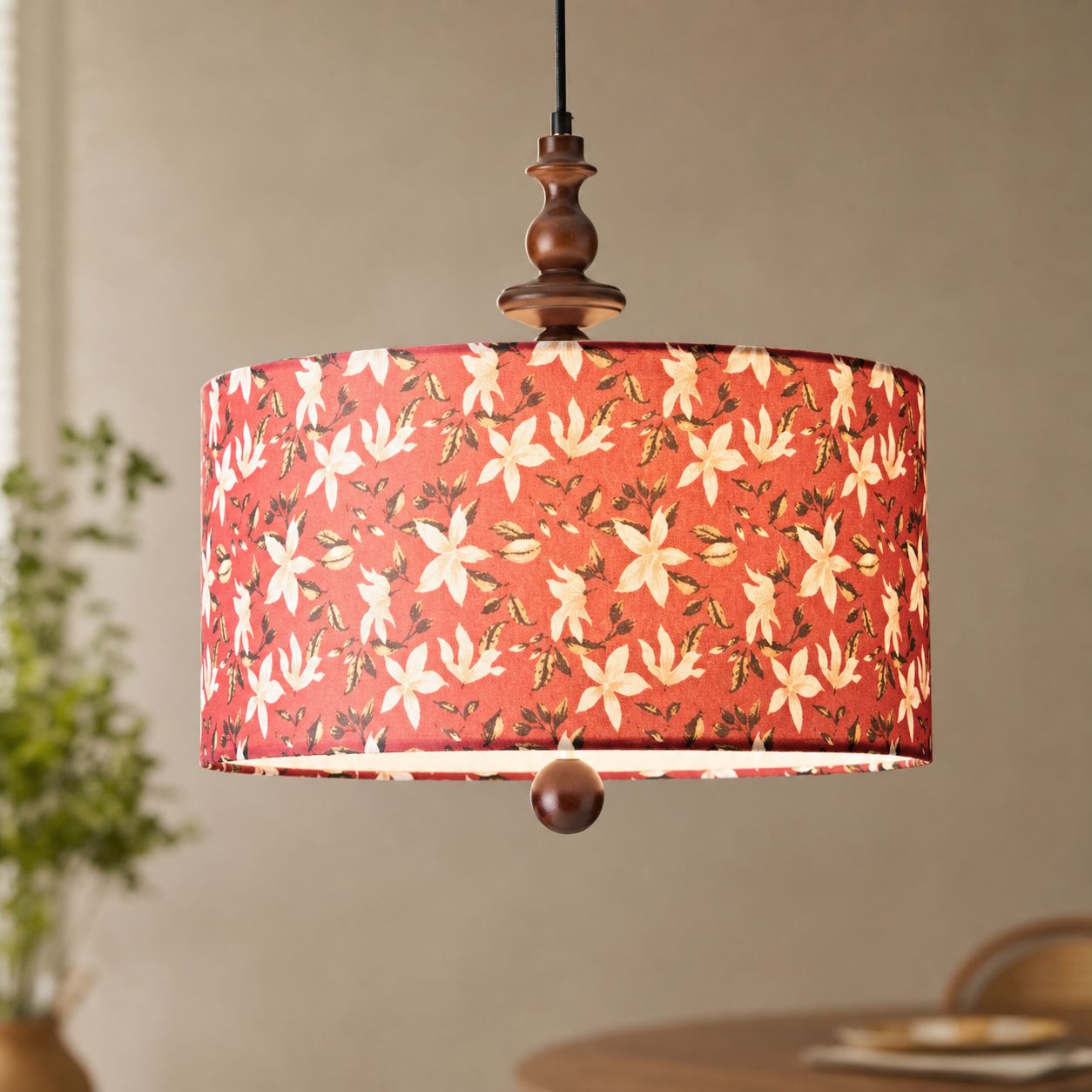 Pendelleuchte Im Französischen Retro-stil Aus Stoff Und Massivholz Mit Fransen, Sanftes Warmes Licht, E27-fassung, 40 Cm Durchmesser, Verstellbares Kabel