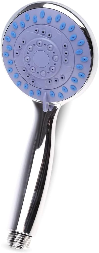 Klassischer Handbrausekopf, Einfach Und Leicht Zu Bedienen, Mit Universellem Chrom-duschkopf Und 3 Strahlarten (blaue Oder Weiße Mitte).