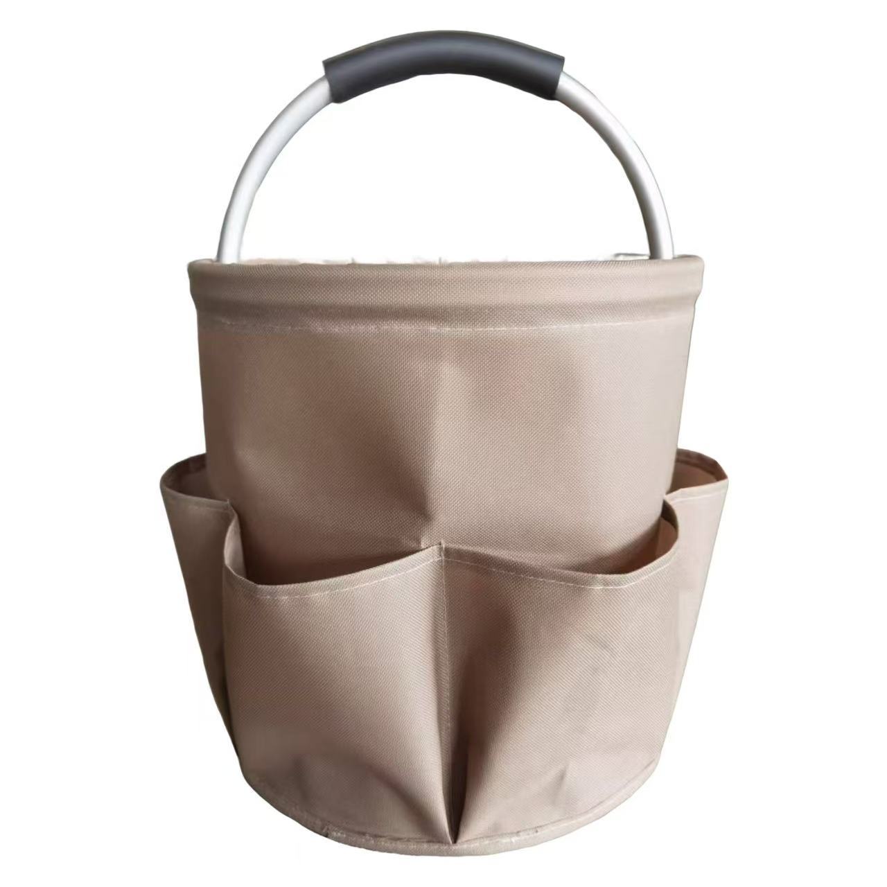Tragbare Aufbewahrungstasche Für Reinigungsmittel, 17 Liter, Faltbar, Mit Griff Und 6 Fächern, Ideal Für Gartengeräte, Camping, Den Innenbereich Und Als Badezimmer-organizer.