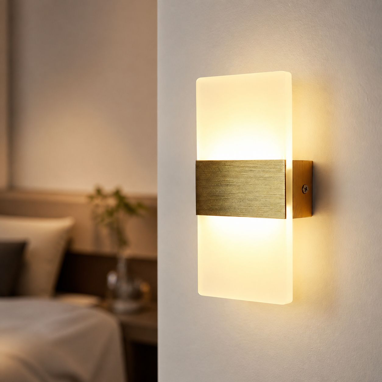 Designer-led-wandleuchte Aus Aluminium Und Acryl, 20 X 10 Cm, 4 W, Dreifarbiges Licht, Ideal Für Schlafzimmer, Flur Und Wohnzimmer