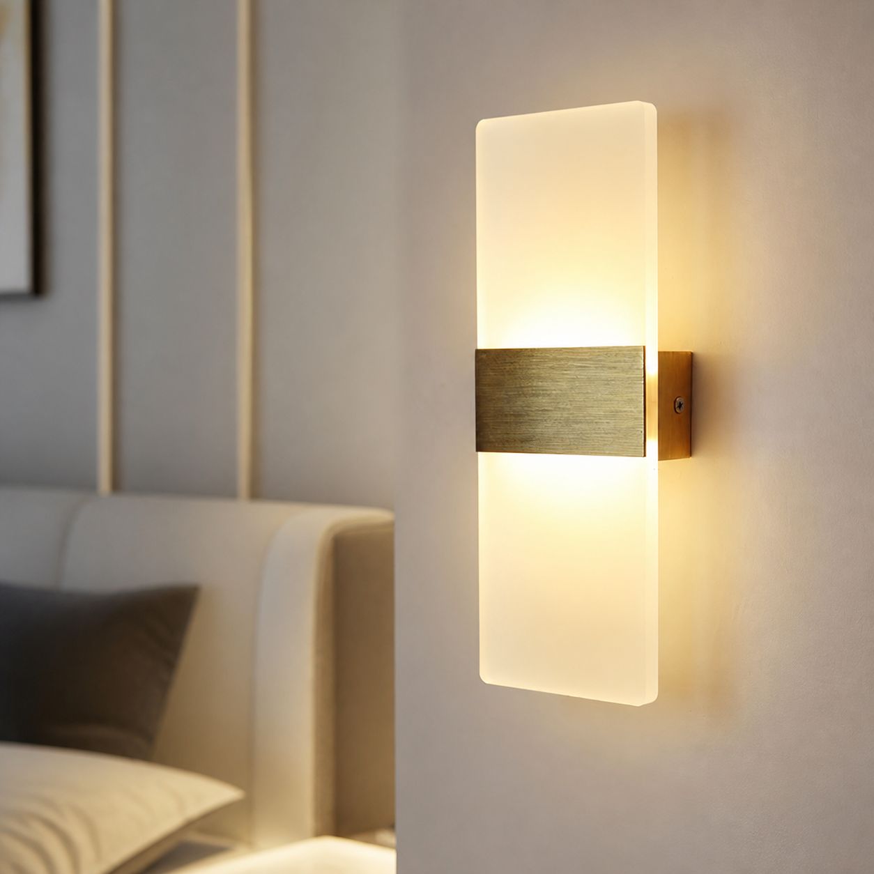Led-wandleuchte Im Modernen Design, Aus Aluminium Und Acryl, 6w Dreifarbiges Licht, 27x10cm, Geeignet Für Schlafzimmer, Wohnzimmer Und Flure.