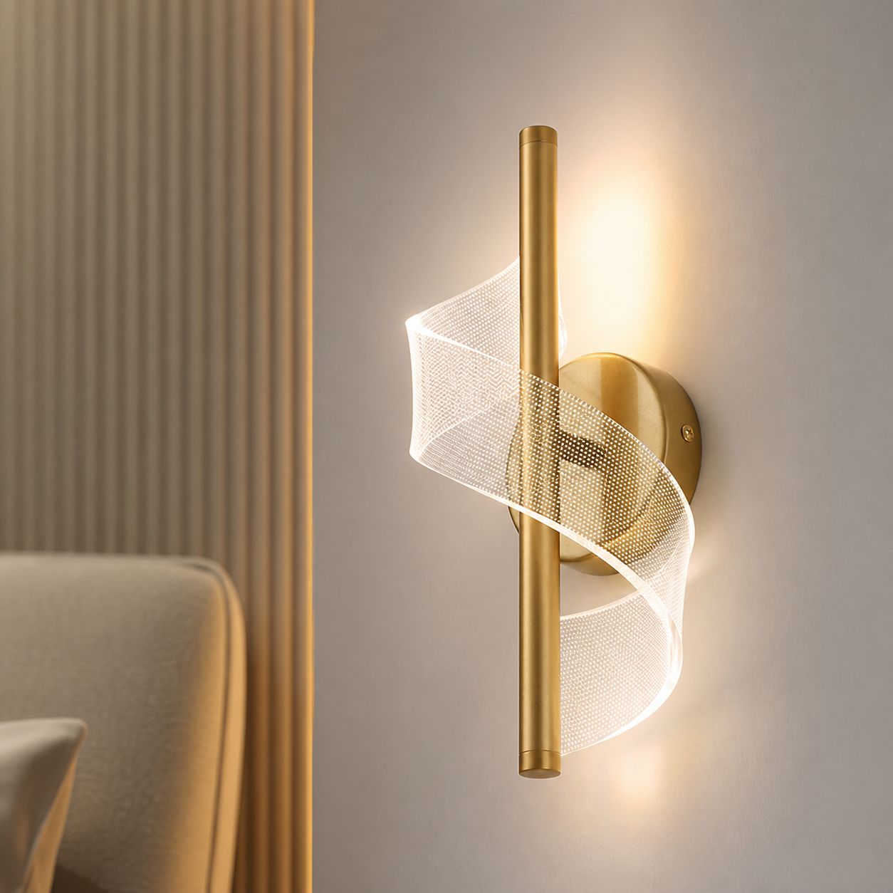 8-watt-led-wandleuchte, Dimmbar, Dreifarbig, Nordisches Design Aus Aluminium Und Acryl, Flimmerfreie Beleuchtung Für Schlaf- Und Wohnzimmer