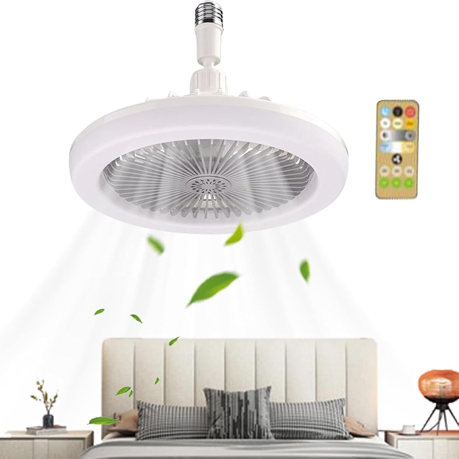 Leiser 30-w-led-deckenventilator (grau), Mit Fernbedienung, Dimmbar Und Mit Drei Geschwindigkeitsstufen, Geeignet Für Schlafzimmer, Wohnzimmer Und Küchen.