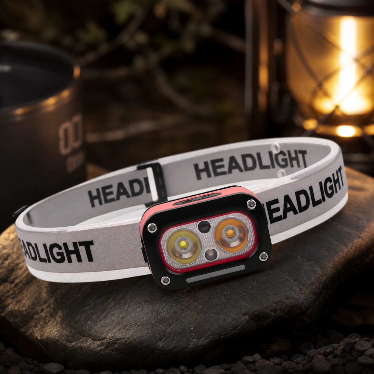 Stirnlampe Mit Sensor, Leistungsstarker Led, Usb-c-aufladung, Wasserdicht, Weiß/rotes Licht, Kompakt Für Laufen Und Diy-projekte