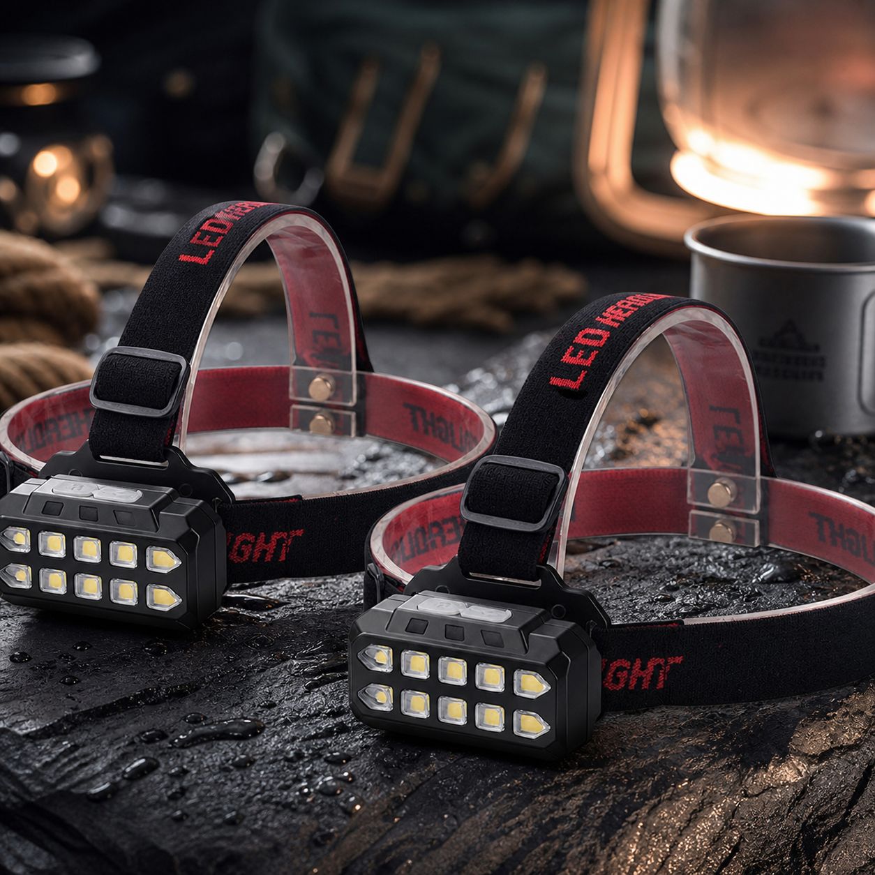 2er-pack Xhp40 Usb-wiederaufladbare Led-stirnlampen, Ipx6 Wasserdicht, 90° Verstellbar, Leichtes Gewicht Von 87 G, Ideal Für Camping Und Heimwerkerprojekte.