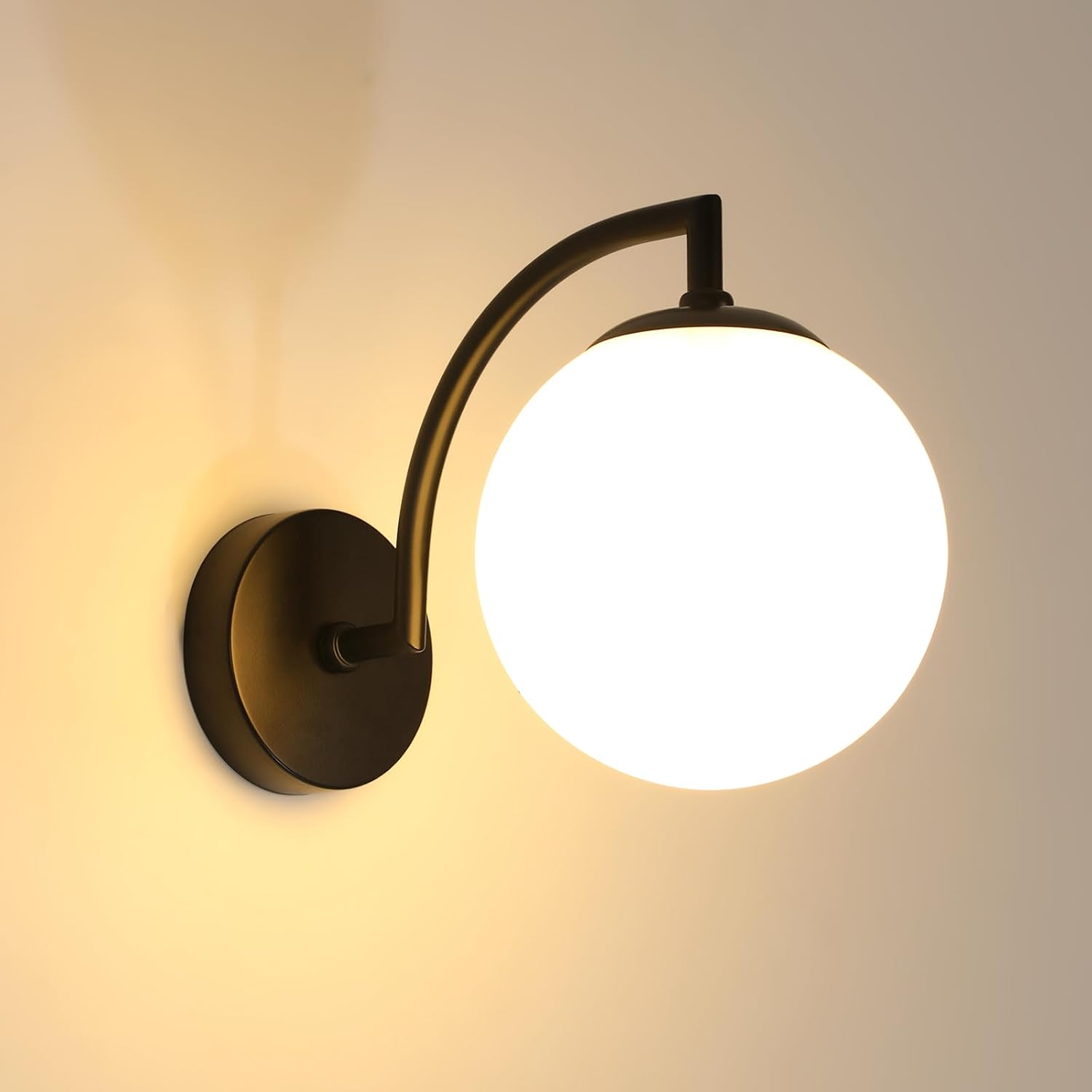 Moderne, Kugelförmige Pendelleuchte Aus Schwarzem Glas, E27-fassung, 15 Cm, Ideal Für Die Innenbeleuchtung Von Wohnzimmern, Schlafzimmern, Fluren, Cafés Und Treppenhäusern Kugelförmige Glaspendelleuc