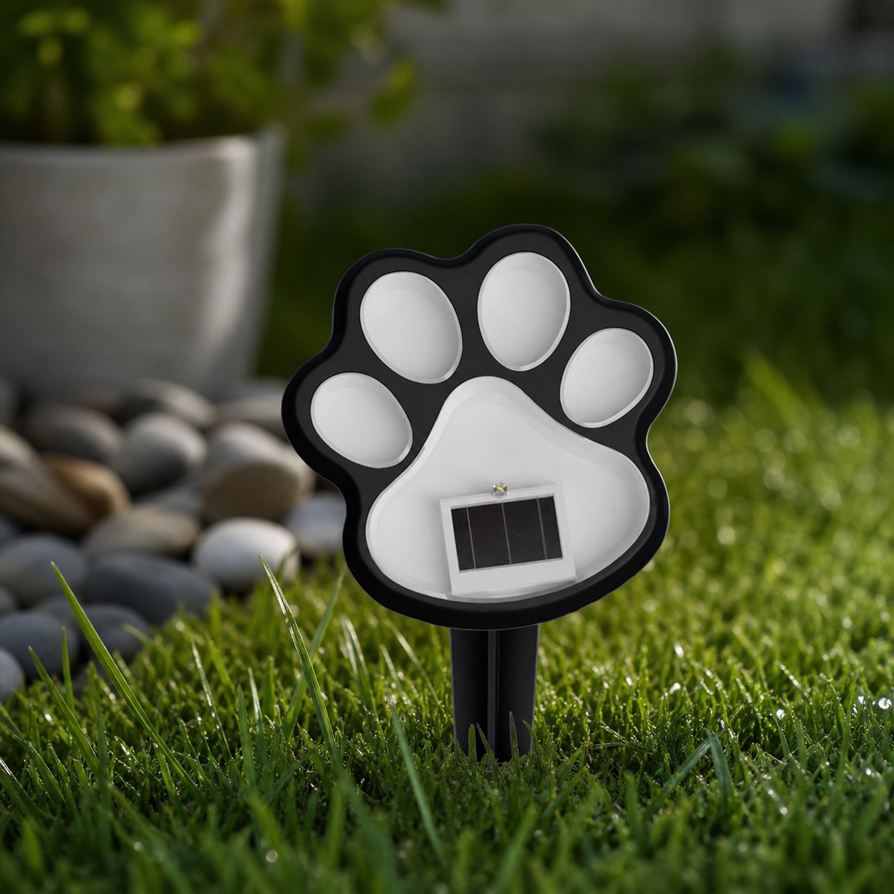 Solarlampe In Hundepfote-form, Wasserdichte Led-gartenleuchte Für Den Außenbereich, Originelles Dekorationsdesign, Weißes Oder Warmes Licht