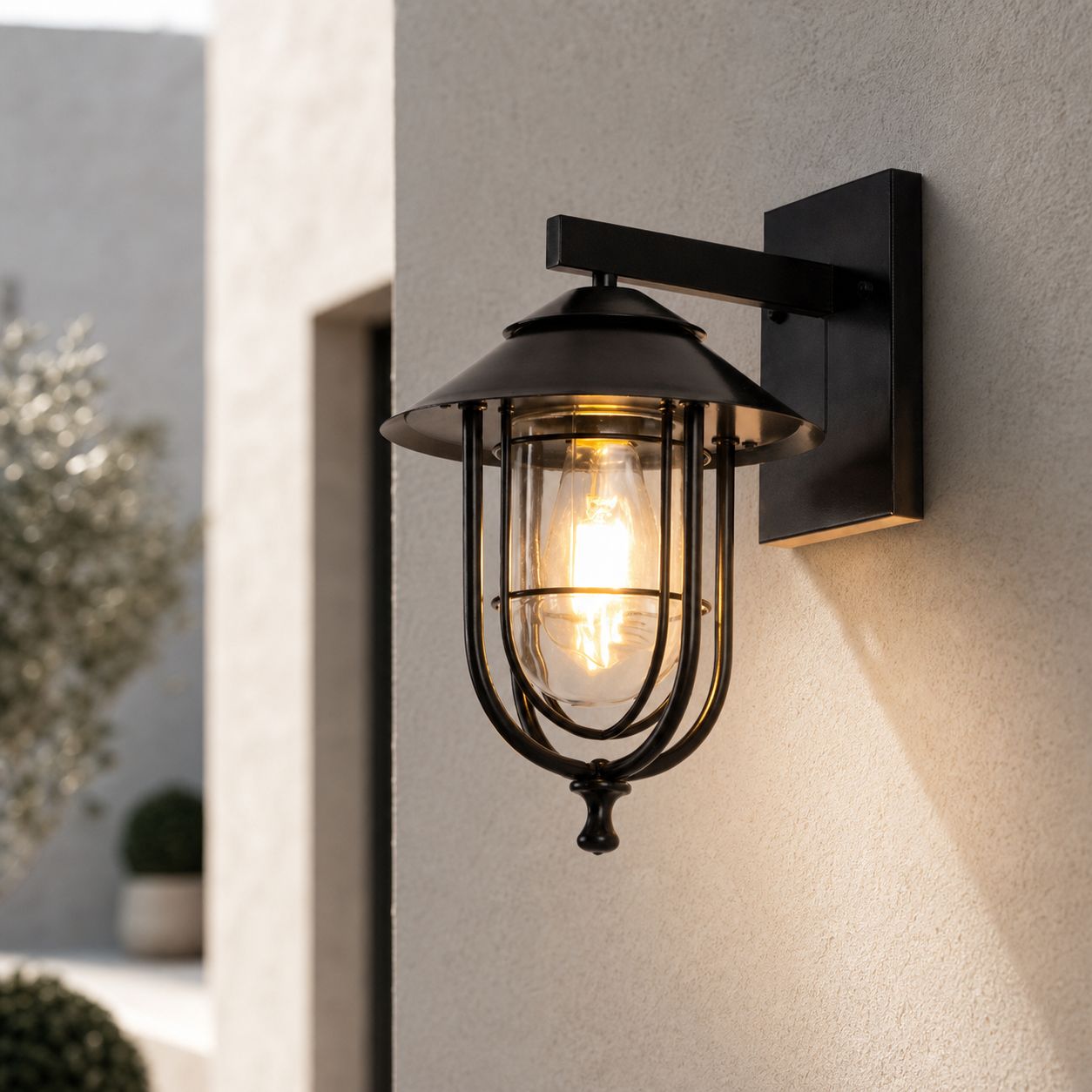 Wasserdichte Außenwandleuchte (ip65) Aus Aluminium Und Glas, Im Vogelkäfig- Oder Bambusdesign, Mit 12-w-led-lampe (3 Farben).