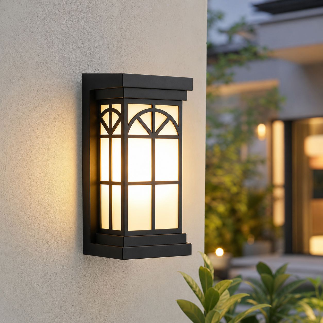 Wasserdichte Led-außenwandleuchte (ip65), Robustes Abs-gehäuse Und Uv-beständiger Pc-diffusor. Einstellbare Lichtfarben: Warmweiß, Dreifarbig, Dreifarbig. Abmessungen: 245 X 110 X 90 Mm.