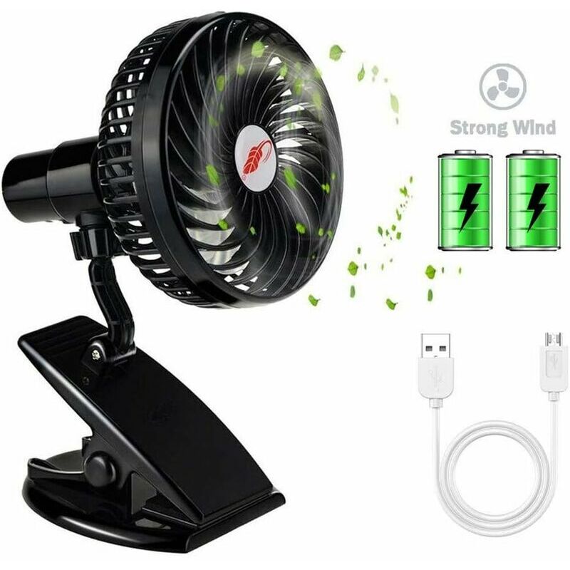 Multifunktionaler Clip-ventilator Mit 3 Geschwindigkeitsstufen, Abnehmbarem Kopf Für Freistehende Oder Freihändige Nutzung, Usb-aufladbar (batterie Nicht Im Lieferumfang Enthalten), Schwarz, F10