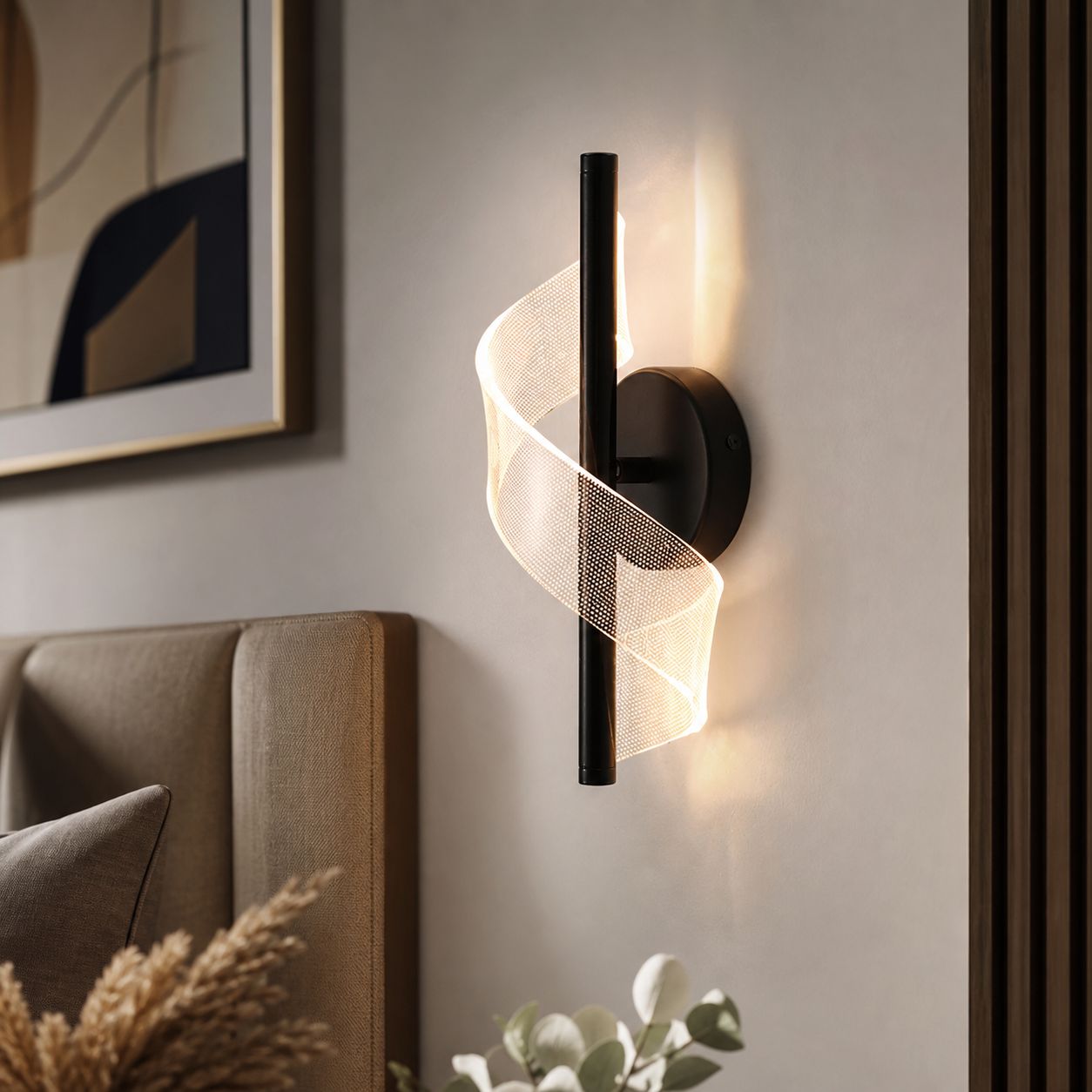 Wandleuchte Im Nordischen Design Aus Acryl Und Eisen, 8 W, Verstellbares, Dreifarbiges, Flimmerfreies Licht Für Schlafzimmer, Wohnzimmer, Flur