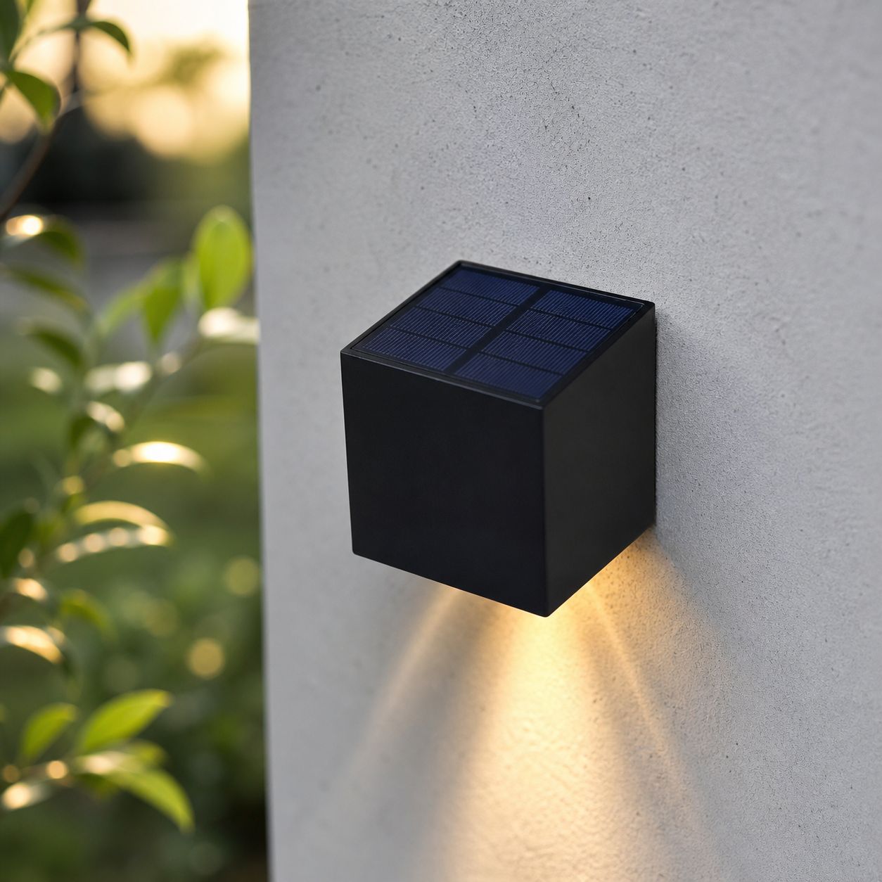 Quadratische Led-solarwandleuchte, Ip55 Wasserdicht, Warmweißes Licht, Kabellos, 10 Stunden Akkulaufzeit, 9,5 X 9,5 Cm, Für Garten Und Terrasse