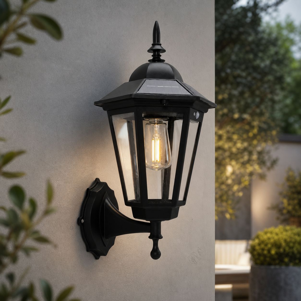 Retro-solarwandleuchte Mit Bewegungsmelder, Ip65 Wasserdicht, Robustes Abs-gehäuse, 3 Beleuchtungsmodi, Ideal Für Garten Und Terrasse