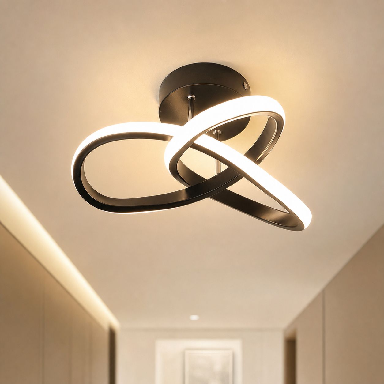 Dreifarbige Led-deckenleuchte Im Industriedesign Aus Schwarzem Eisen Und Pvc, Ø 26 Cm, H 14 Cm, 20 W, Für Flur, Eingangsbereich, Ankleidezimmer