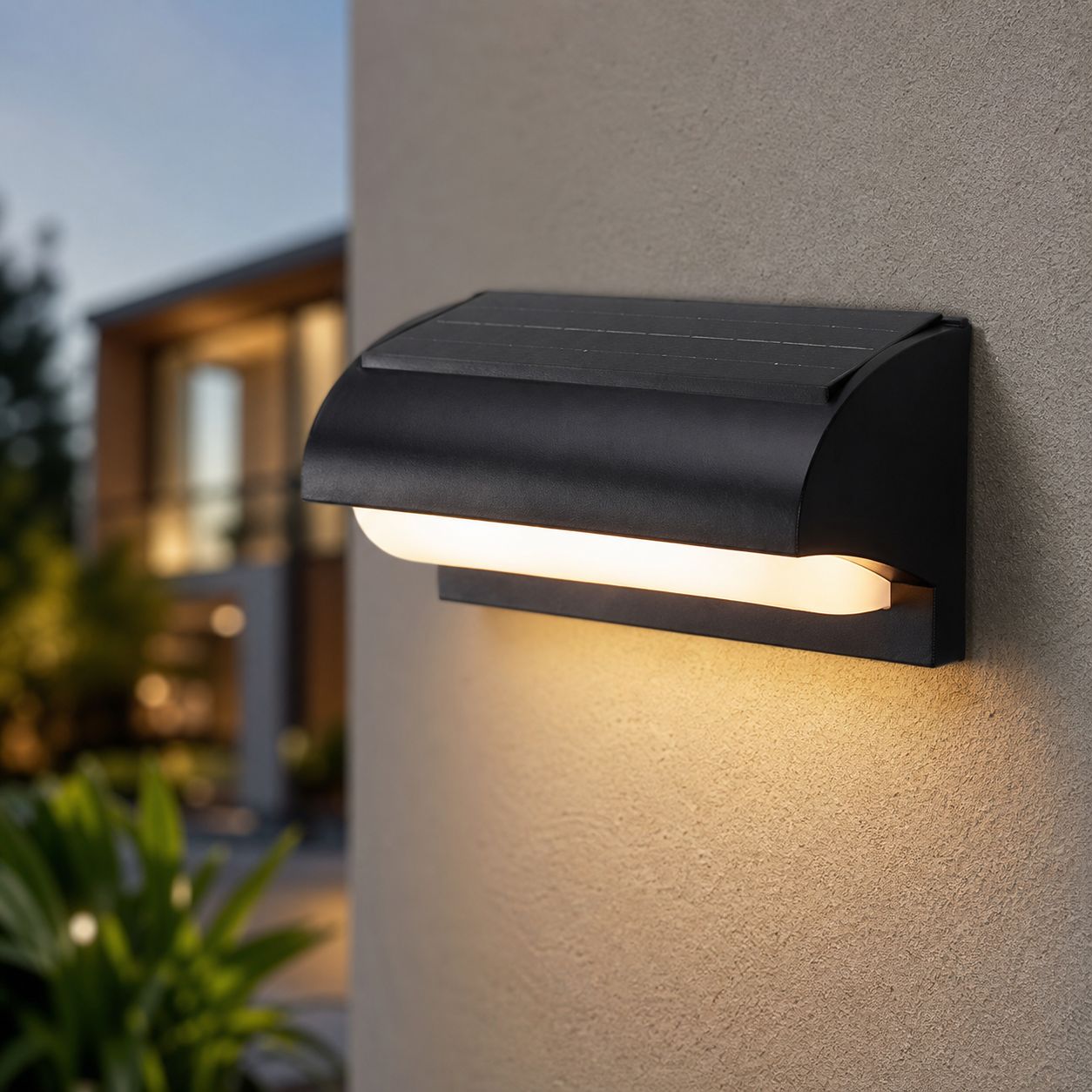 Solar-led-wandleuchte Mit Radarsensor, Ip65 Wasserdicht, Kabellos Für Den Außenbereich In Garten, Terrasse Und Hof, 3 Farben, Abs-schwarz