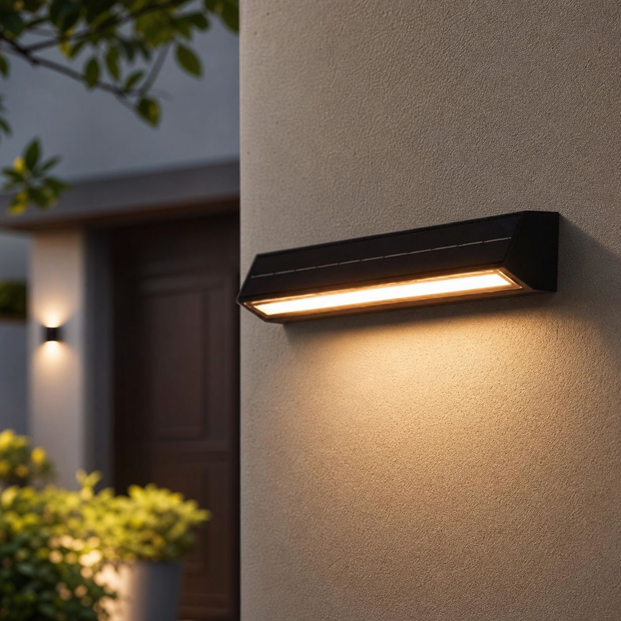 Wasserdichte Ip65-solar-led-wandleuchte, Automatische Außenbeleuchtung Für Garten, Hof Und Eingangsbereich, Keine Bohrungen Erforderlich, 17 Cm