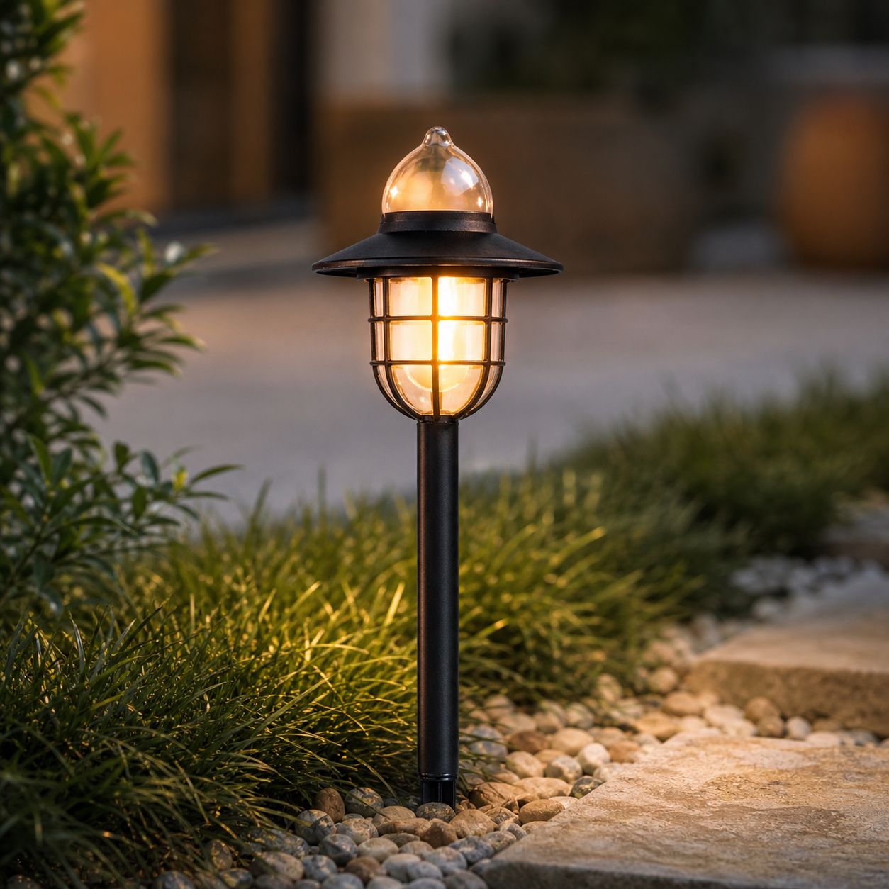2300k Led-solar-gartenleuchte, Sanduhr-design, Ip65 Wasserdichtes Abs, Automatische Dämmerungsschaltung, 37,5 Cm Höhe Für Rasenflächen