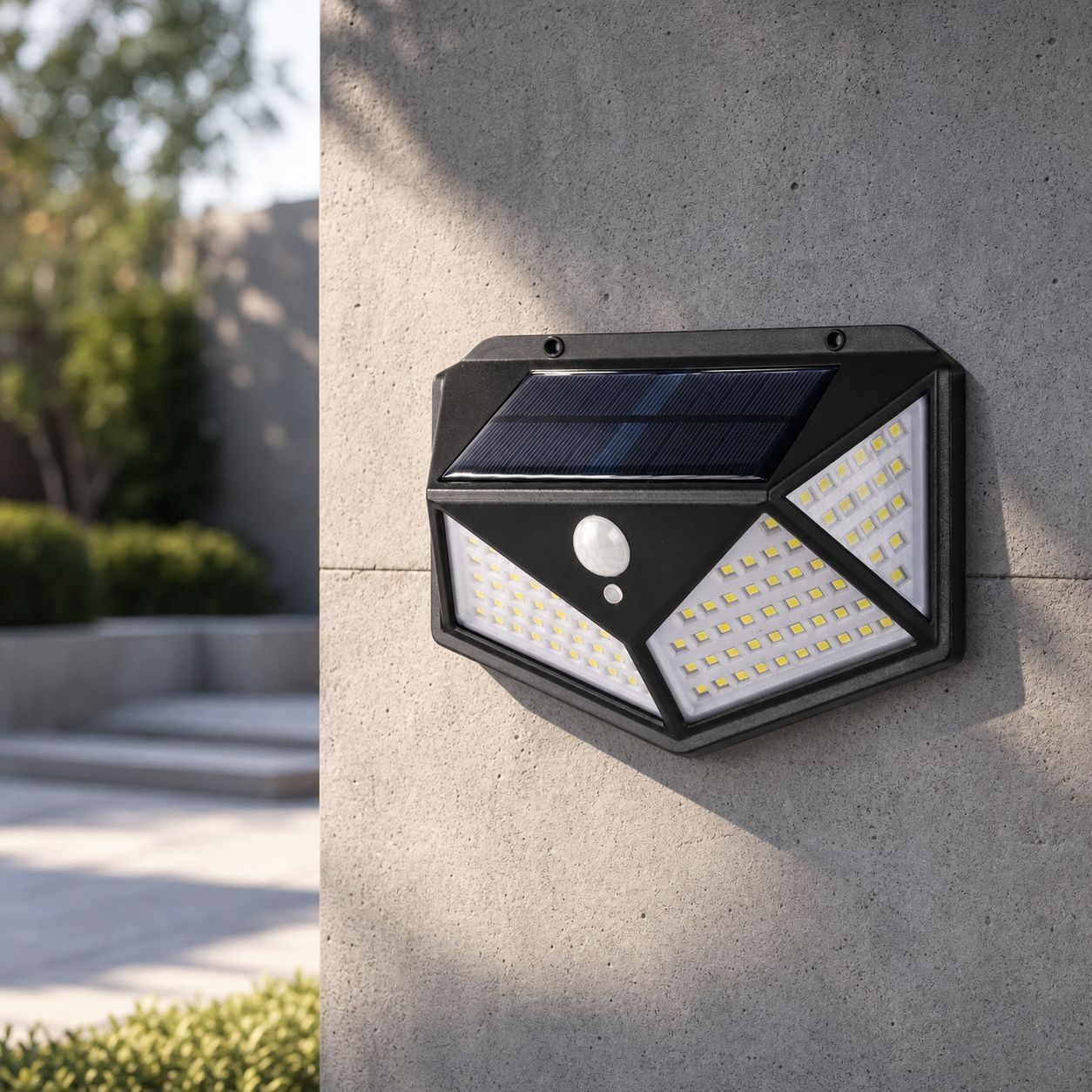 Solar-led-wandleuchte Für Den Außenbereich, Ip65 Wasserdicht, 120°-bewegungserkennung, 3 Beleuchtungsmodi, Ideal Für Garten Und Hof