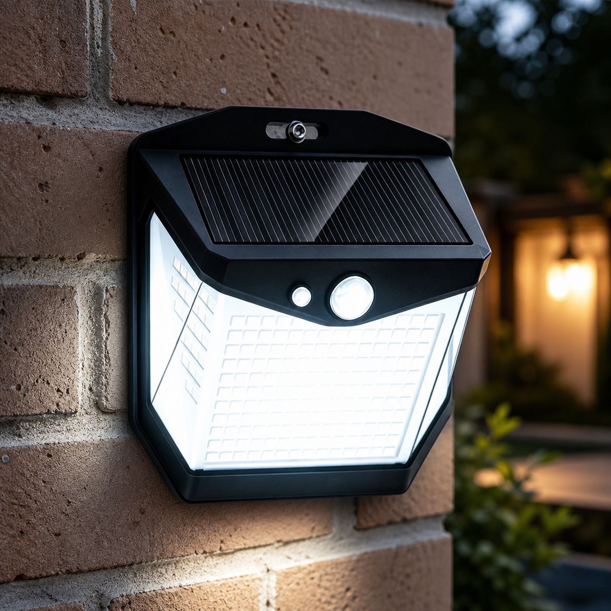 Ip65 Wasserdichte Solar-wandleuchte Für Den Außenbereich, 270°-bewegungserkennung, 3 Led-beleuchtungsmodi, Für Garten Und Terrasse