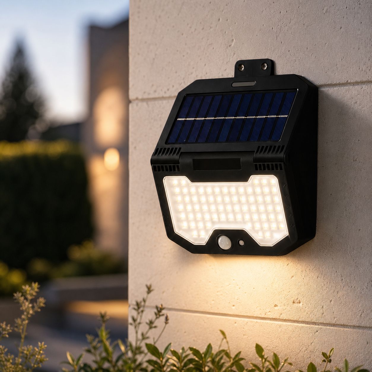 Wasserdichte Solar-led-wandleuchte Für Den Außenbereich, Mit Bewegungsmelder, Kabellos, Verstellbar, Für Garten Und Hof, 19,3 X 15,5 Cm
