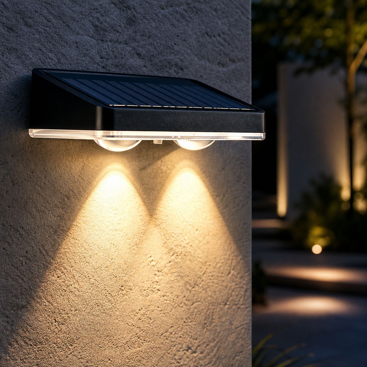 Solarbetriebene Led-wandleuchte Für Den Außenbereich, Wasserdicht (ip65), Weißes/warmweißes Licht, Kabellos, Für Garten Und Terrasse