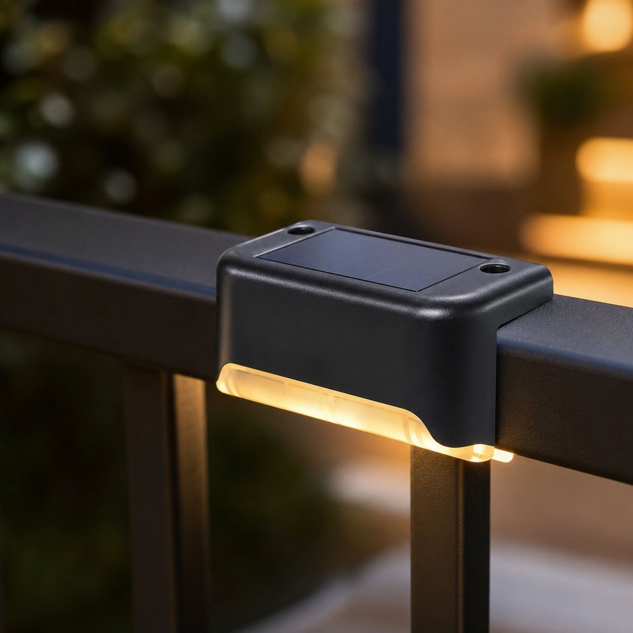 Ip65 Wasserdichte Solar-treppenleuchte, Automatisches Warmlicht Für Den Außenbereich, Terrasse Und Zaun, Kabellos, Einfache Installation