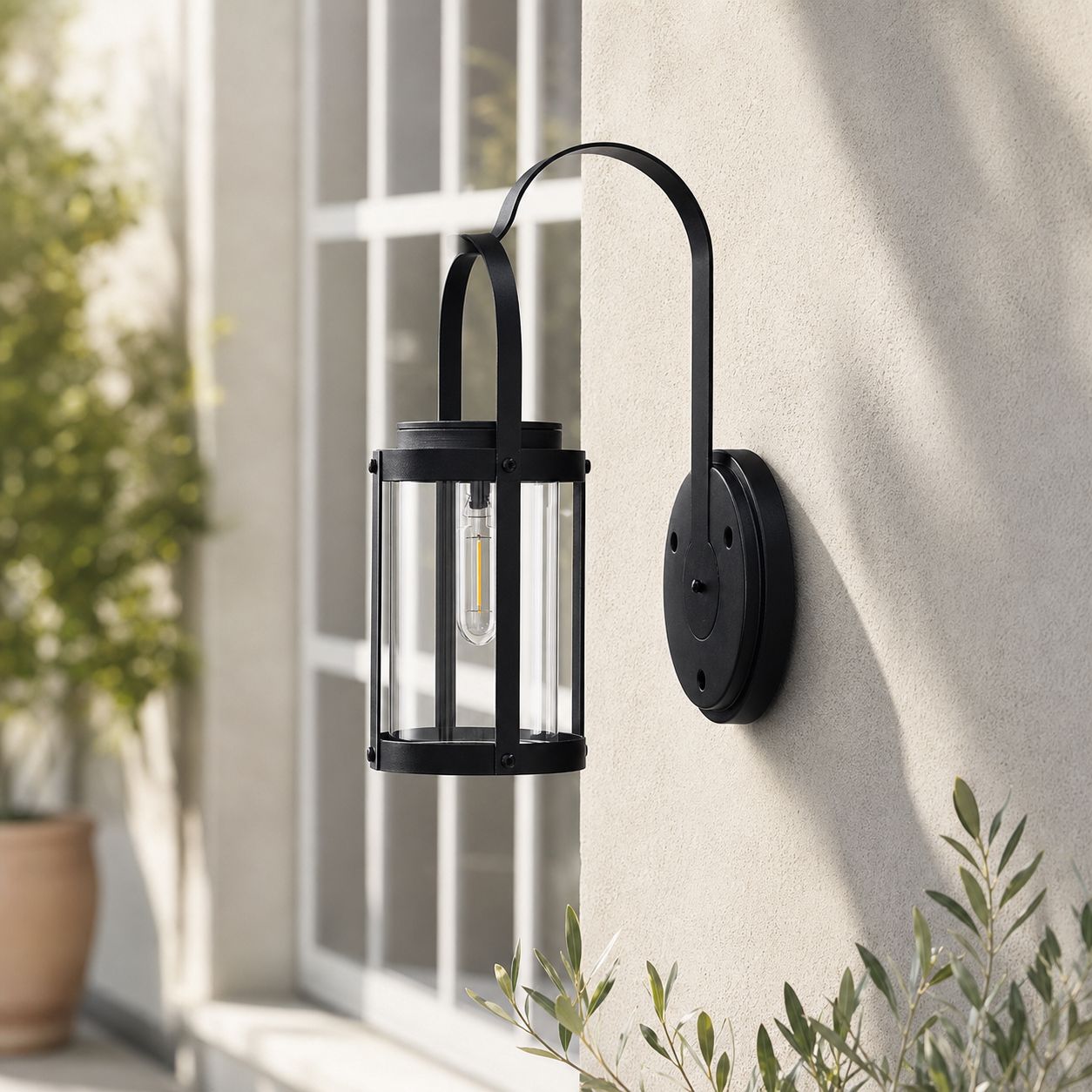 Led-solar-wandleuchte Für Den Außenbereich, Automatisches Warmlicht, Wasserdichtes Abs-gehäuse Mit Haken, Für Garten, Terrasse Und Balkon, 28 Cm