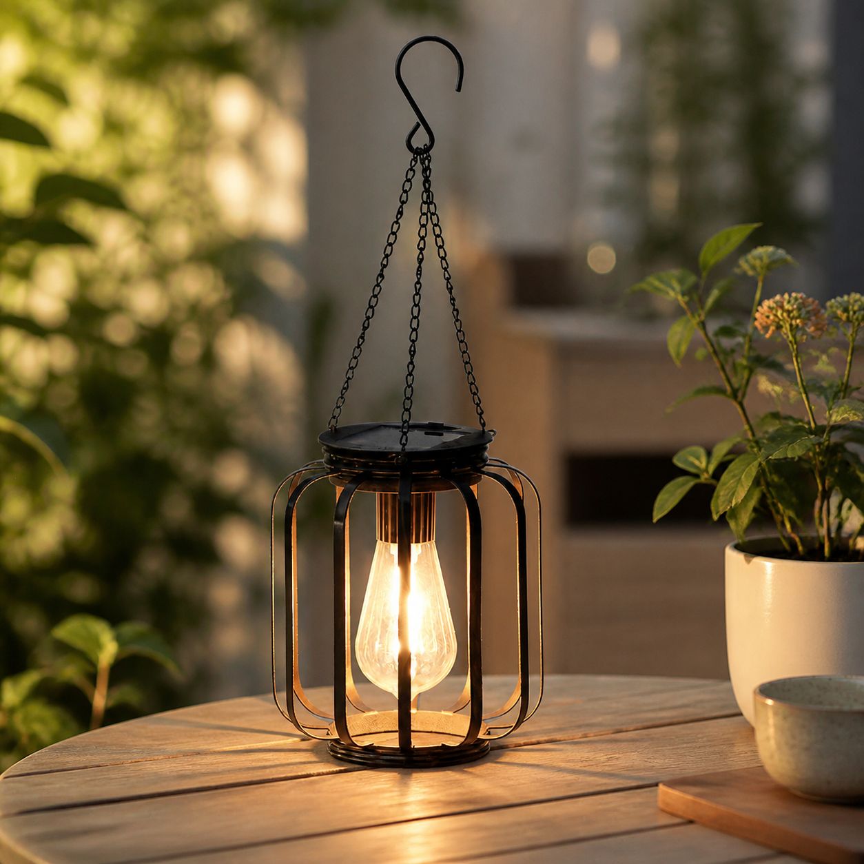 Retro-solarleuchte In Vogelkäfigform Aus Schwarzem Schmiedeeisen, Zum Aufhängen Oder Aufstellen, Stimmungsvolle Led-beleuchtung Für Garten Oder Terrasse, 35 Cm