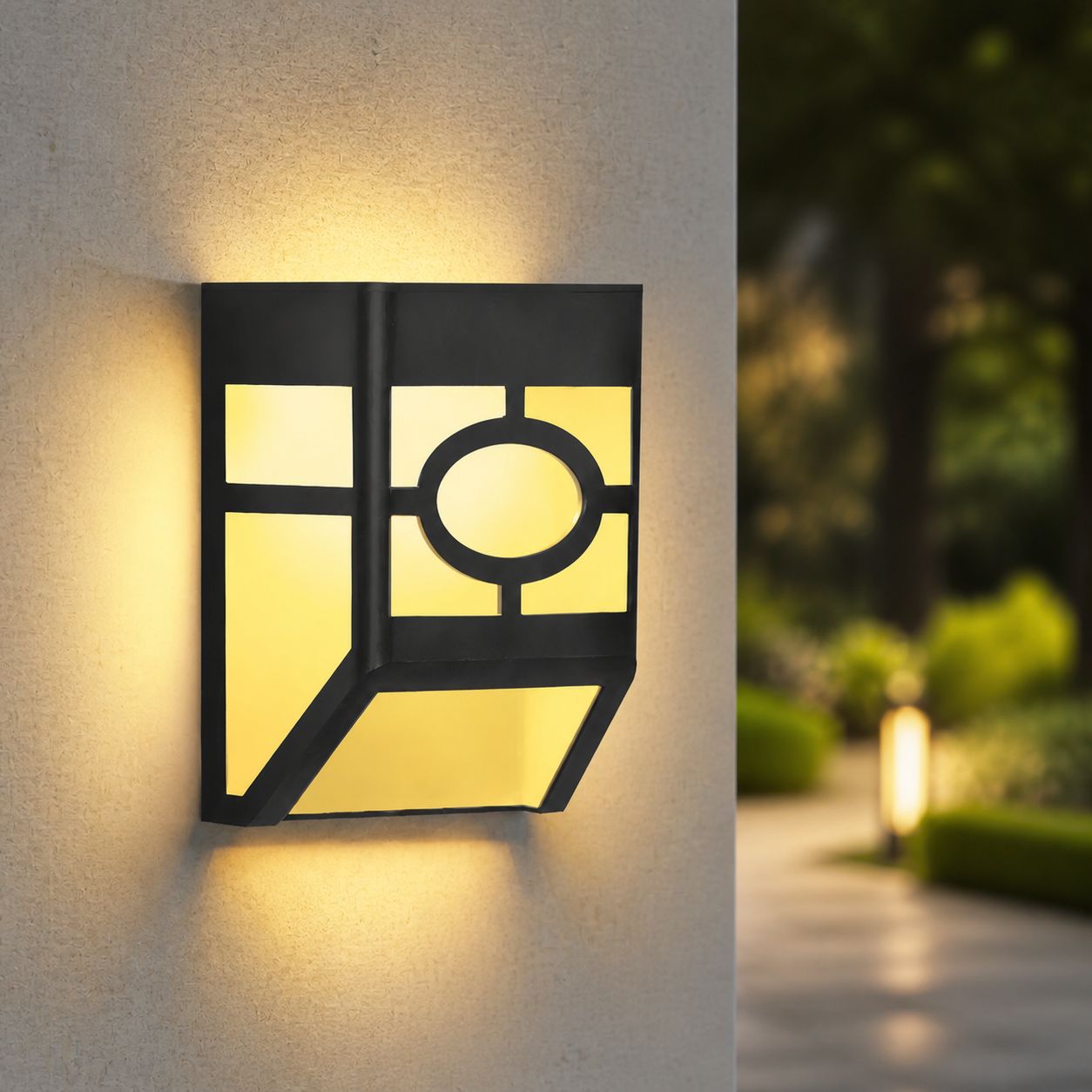 Solarbetriebene Led-wandleuchte Für Den Außenbereich, Ip55 Wasserdicht, Dämmerungssensor, 10 Stunden Akkulaufzeit, Warmes Oder Kaltes Licht, Kabellos