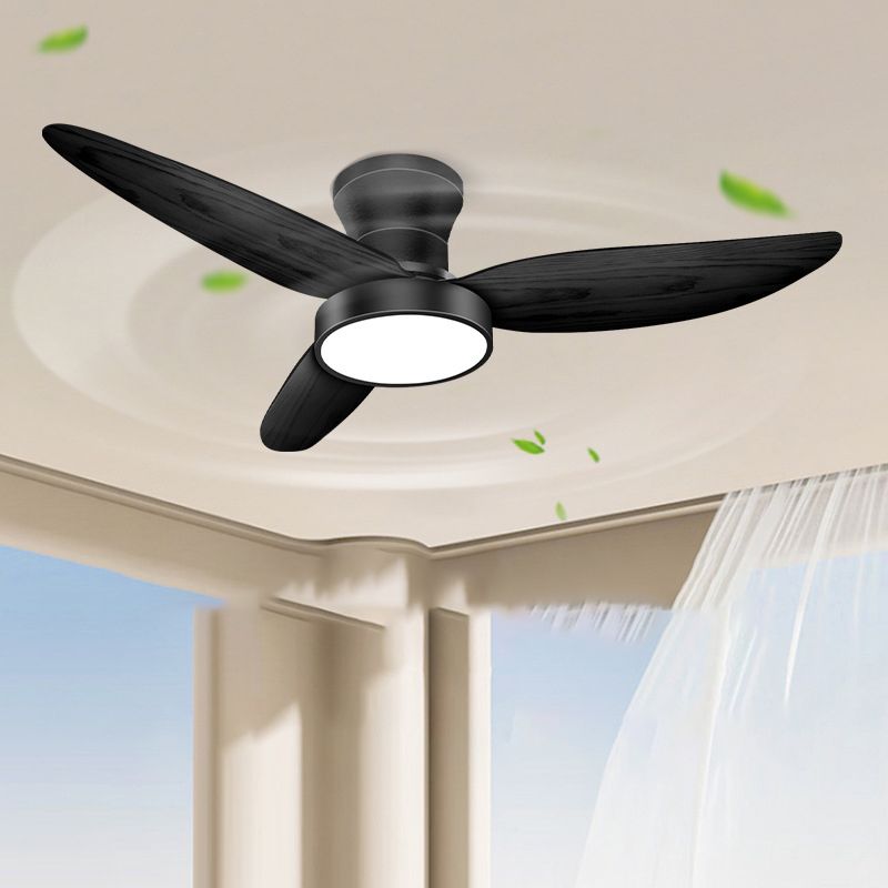 88 Cm Großer Schwarzer Led-deckenventilator Mit Fernbedienung, Dimmer, 6 Geschwindigkeitsstufen Und Integriertem Timer