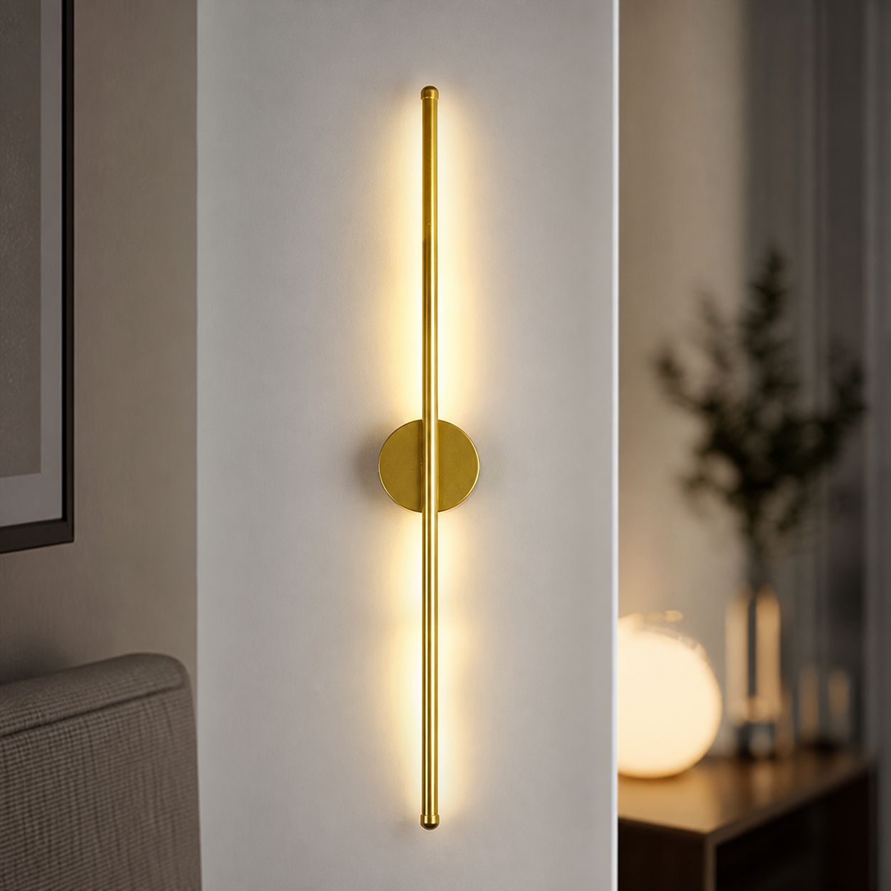 Led-wandleuchte Im Nordischen Design, Aluminium Und Acryl, 3 Einstellbare Farben, Ideal Für Schlafzimmer, Wohnzimmer Und Flur