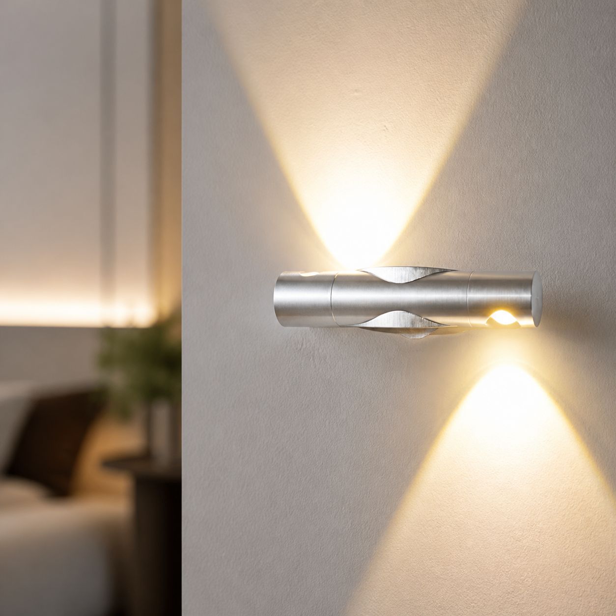 Doppelte Led-wandleuchte Aus Aluminium, 360° Verstellbar, Optische Linse, Warmes Licht, Modernes Design Für Wohn- Und Schlafzimmer