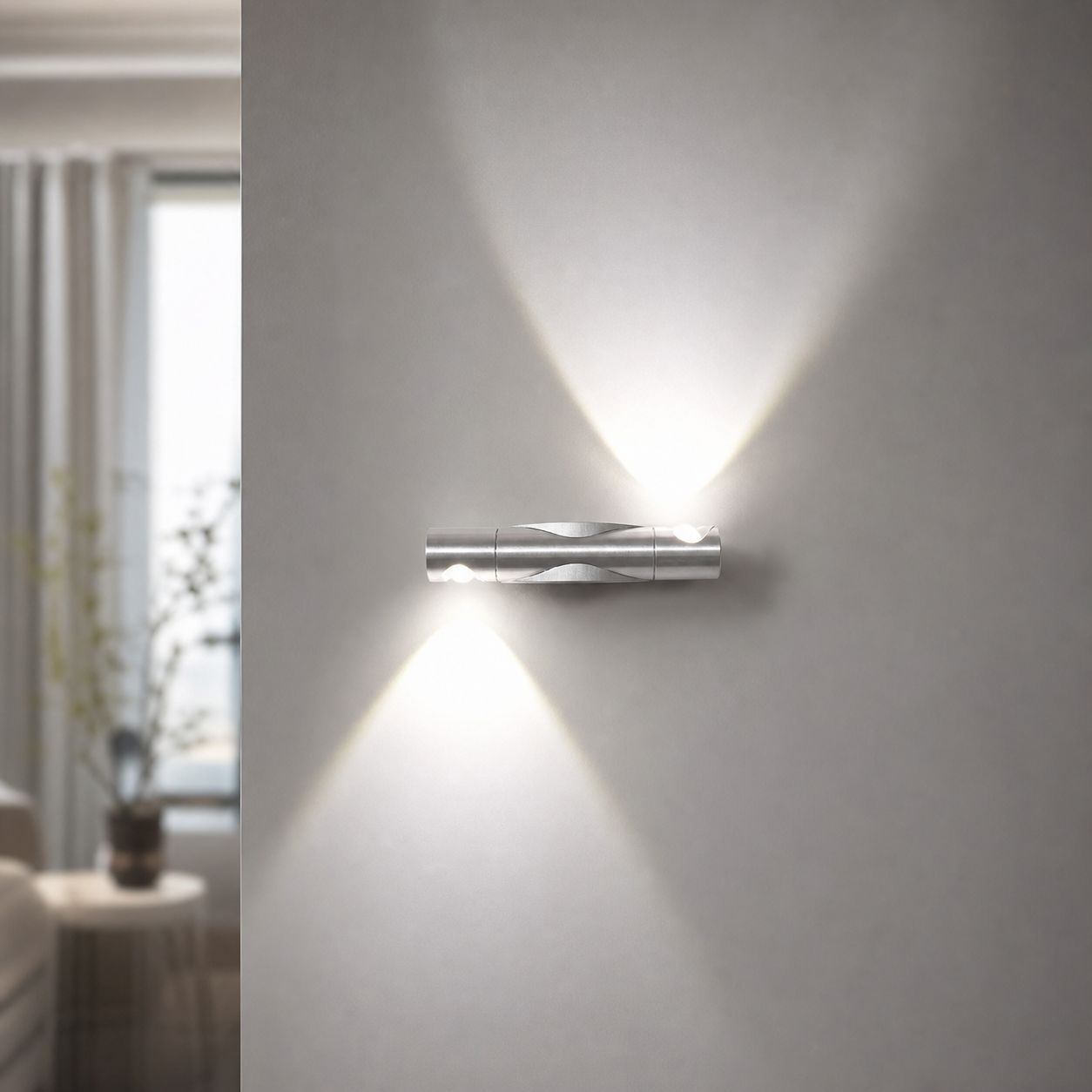 Designer-led-wandleuchte Aus Aluminium, Doppelkopf, 360° Verstellbar, Präzise Optik, Weißes Licht, Für Wohnzimmer Und Schlafzimmer