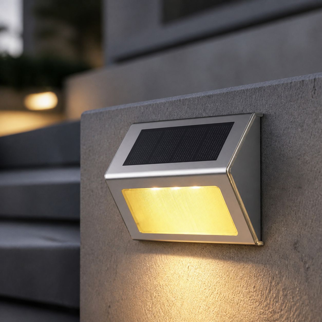 Ip65-solartreppenleuchte Aus Edelstahl 304, Automatische Led-beleuchtung Für Garten, Terrasse Und Einfahrt, Kabellos