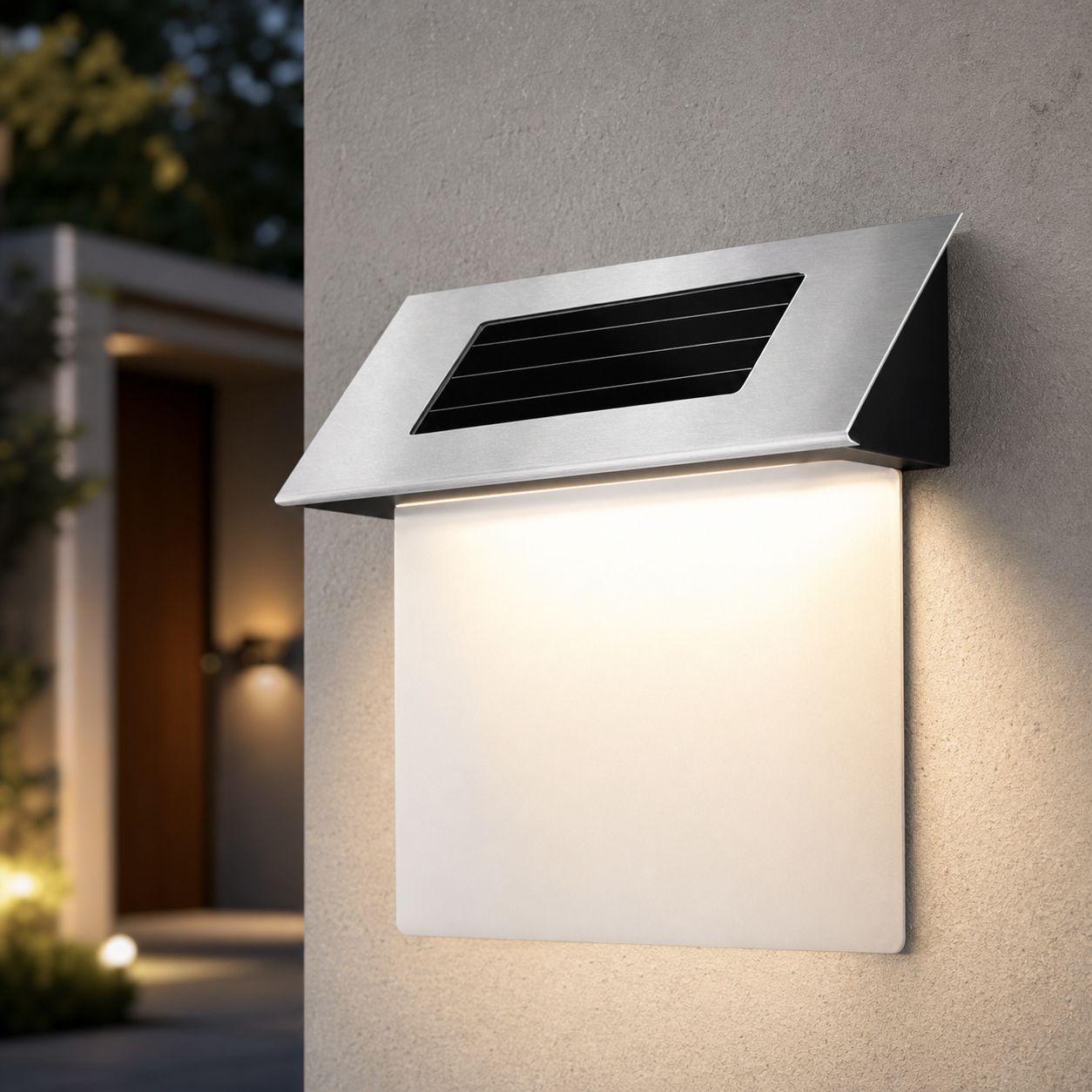 Solarbetriebenes Led-adressschild Aus Edelstahl, Wasserdicht Nach Ip65, Automatische Beleuchtung Für Den Außenbereich, Garten Und Eingangsbereich, Modell Nx-sl075/nx-sl213