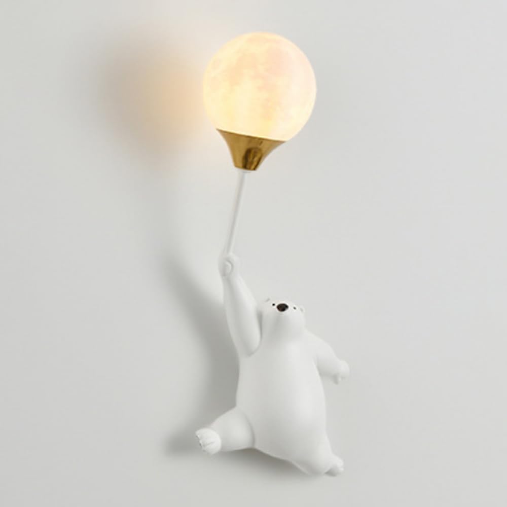 Wandleuchte Mit Cartoon-bär, Verträumte Wandleuchte Für Kinderzimmer, Wandleuchte Mit Drahtdesign Für Jungen- Und Mädchenzimmer (leuchtmittel Nicht Enthalten).