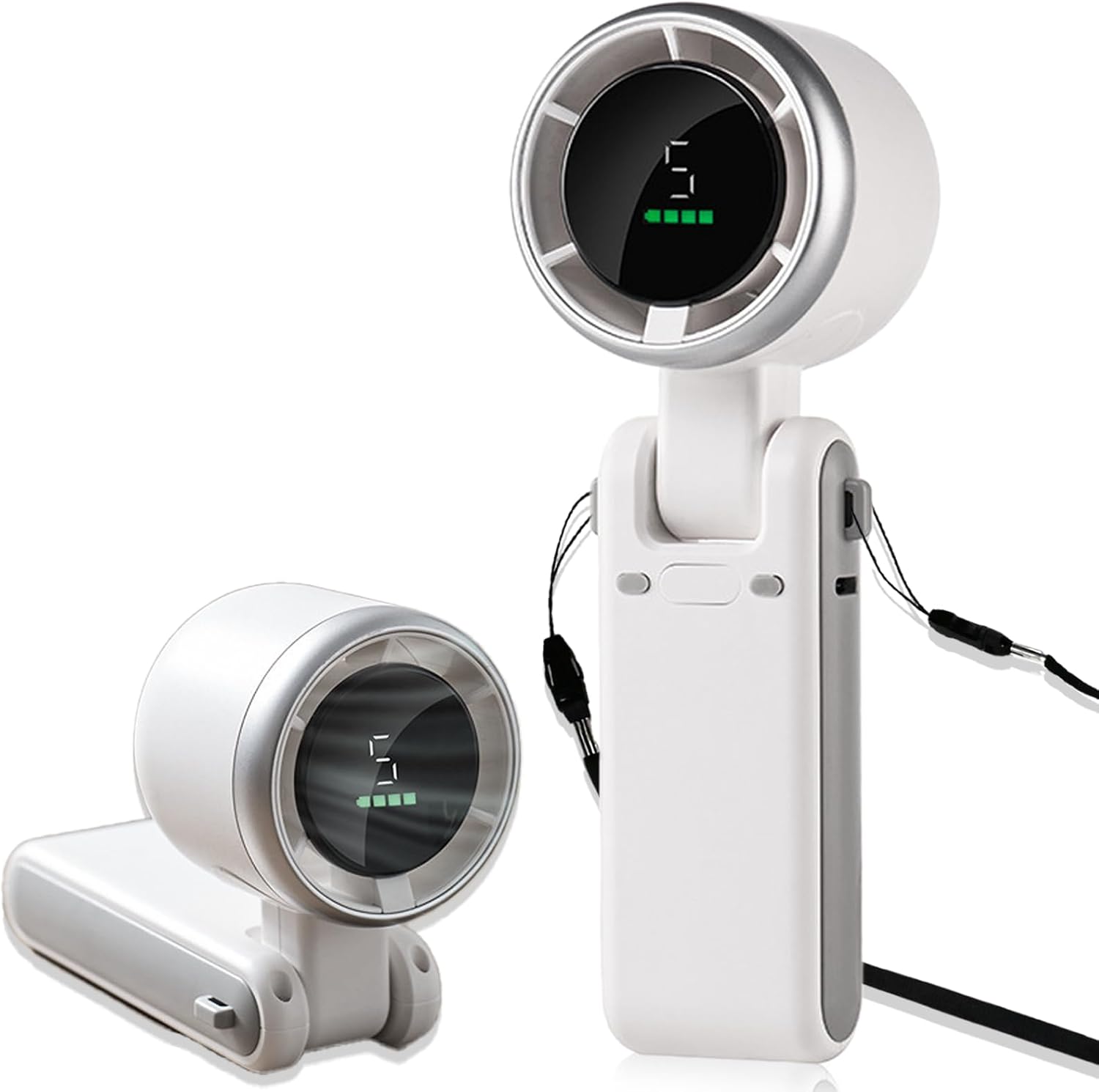 Wiederaufladbarer Tragbarer Ventilator, 5 Einstellbare Geschwindigkeiten, Mini-tragbarer Elektrischer Ventilator Mit 4000mah-akku, Batteriebetriebener Reiseventilator (weiß).
