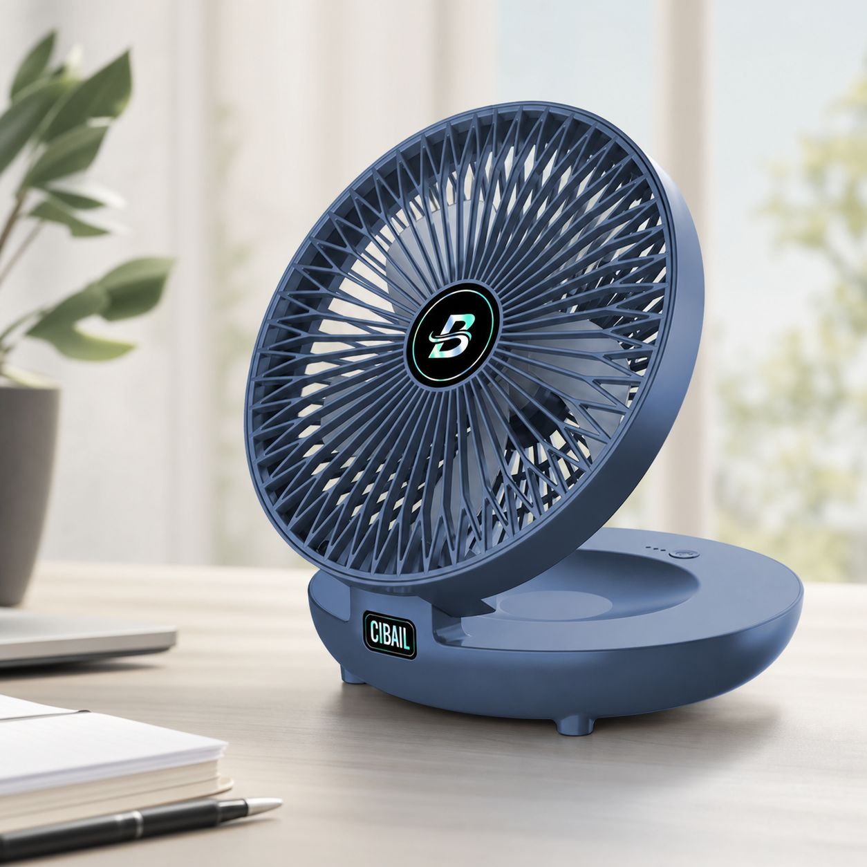 2-in-1-faltventilator Für Tisch Und Wand, Leise, Biomimetische Rotorblätter, 3 Geschwindigkeitsstufen, 90°-neigungswinkel, Usb-typ-c-ladeanschluss, Modell S1